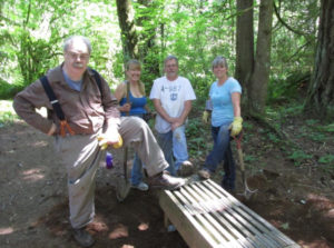 Our intrepid volunteers rebuilt and relocated the benches to their original homes.